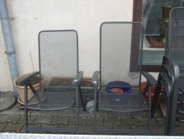 Polohovací zahradní kovové židle - skladem 2 ks