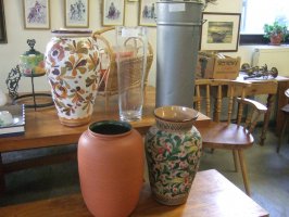 Vysoké vázy - sklo, keramika, kov