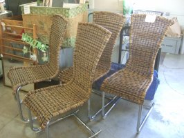 Jídelní židle - kov + umělý ratan  