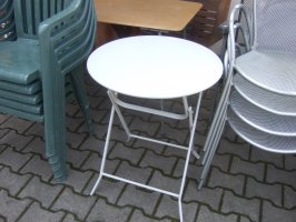 Kovový stolek skládací /průměr 60 cm, výška 72 cm/